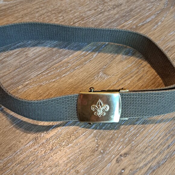 Vintage Canvas Boy Scout Belt With Adjustable Buckle - Picture 3 of 6